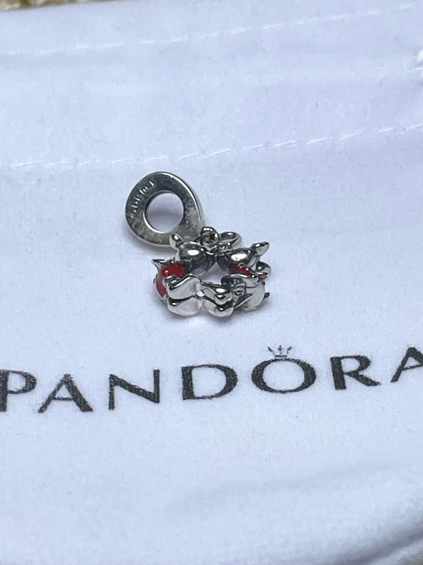 Authentic Pandora Disney Mickey & Minnie Mouse Kissing Dangle Charm S925 ALE 790075C01