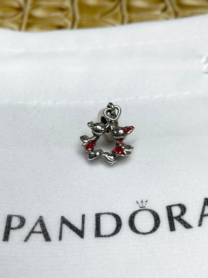 Authentic Pandora Disney Mickey & Minnie Mouse Kissing Dangle Charm S925 ALE 790075C01