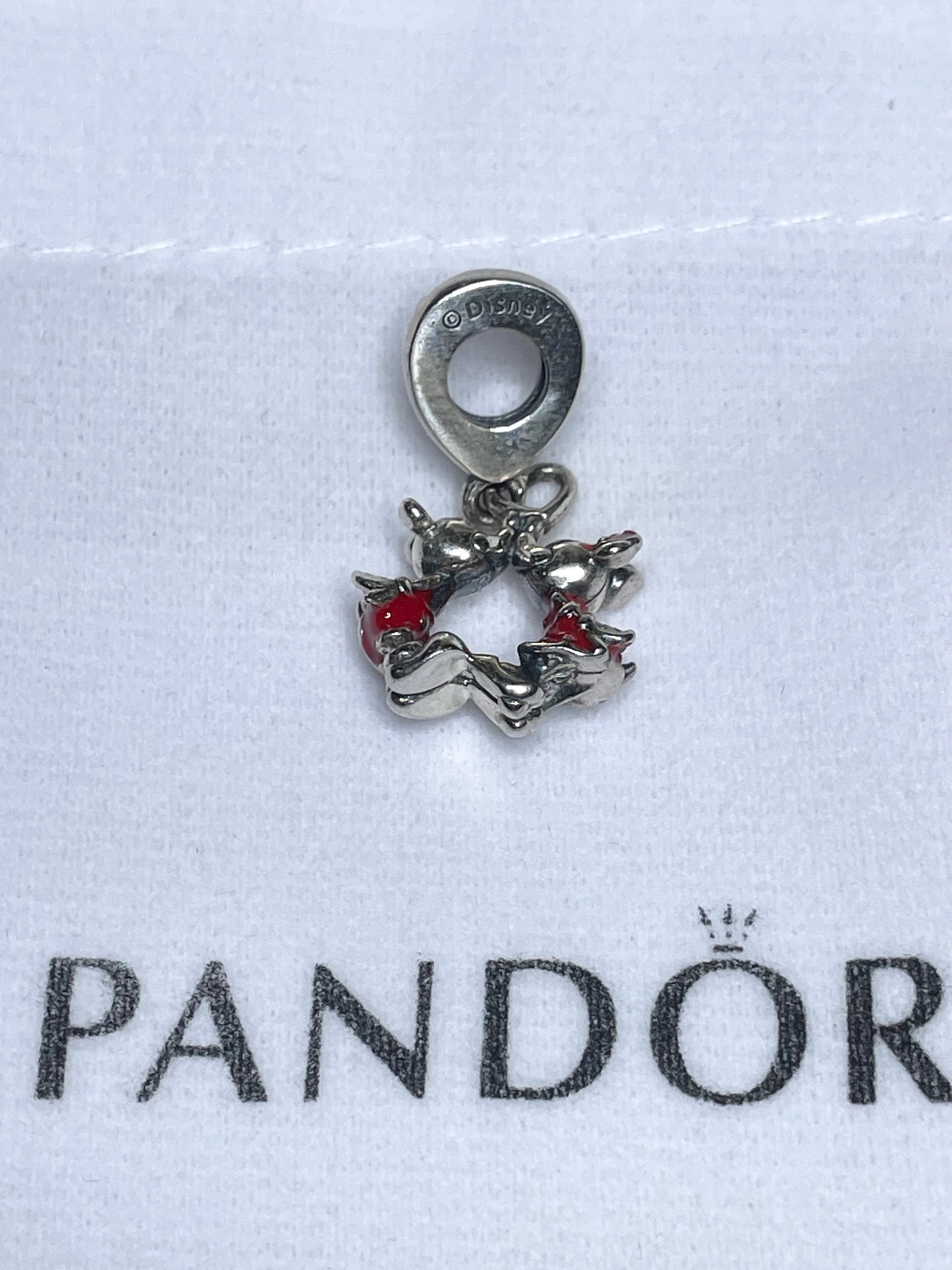 Authentic Pandora Disney Mickey & Minnie Mouse Kissing Dangle Charm S925 ALE 790075C01