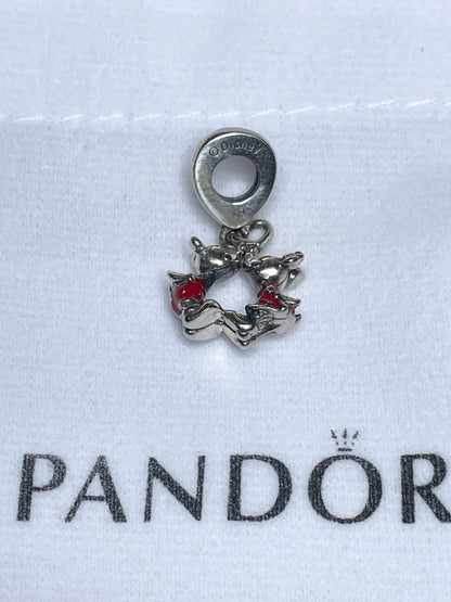 Authentic Pandora Disney Mickey & Minnie Mouse Kissing Dangle Charm S925 ALE 790075C01