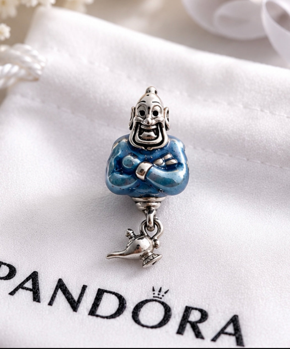 Authentic Pandora Disney Aladdin Genie & Magic Lamp Charm S925 ALE 792348C01