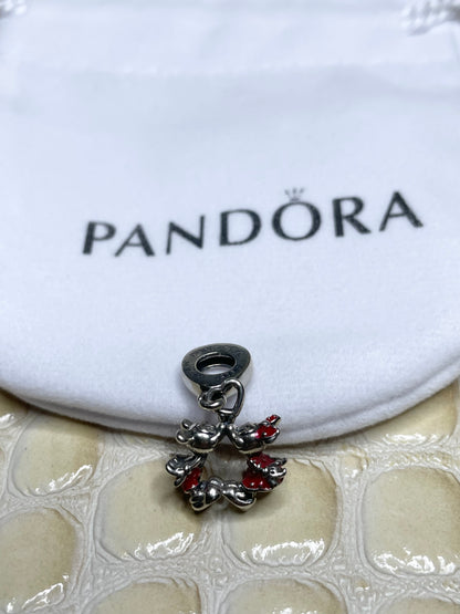 Authentic Pandora Disney Mickey & Minnie Mouse Kissing Dangle Charm S925 ALE 790075C01