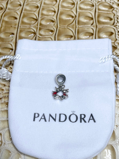 Authentic Pandora Disney Mickey & Minnie Mouse Kissing Dangle Charm S925 ALE 790075C01
