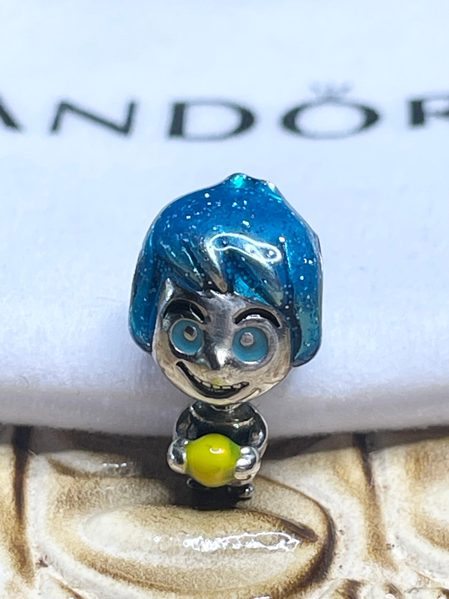 Authentic Pandora Disney Pixar Inside Out Joy Memory Orb Dangle Charm S925 ALE 792028C01
