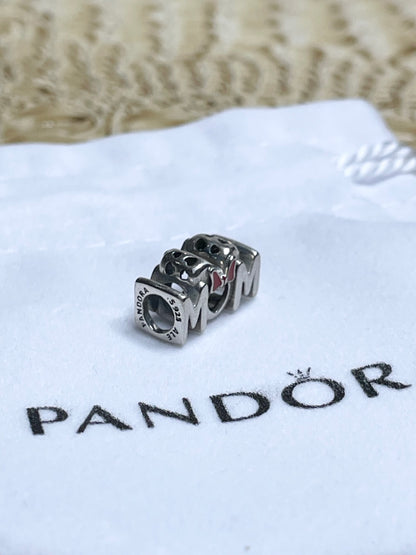 Authentic Pandora Disney Minnie Mouse Bow Mom Charm S925 ALE 799363C01