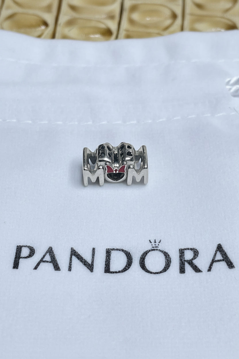 Authentic Pandora Disney Minnie Mouse Bow Mom Charm S925 ALE 799363C01