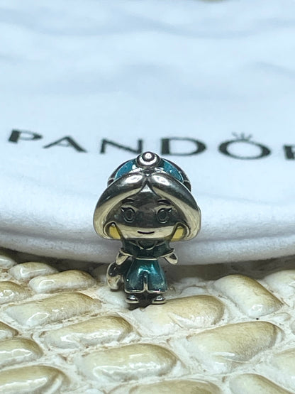 Authentic Pandora Disney Aladdin Princess Jasmine Enamel Charm S925 ALE 799507C01