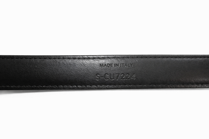 Authentic Celine Paris Black Leather Belt Size 75cm Gold Triomphe Buckle