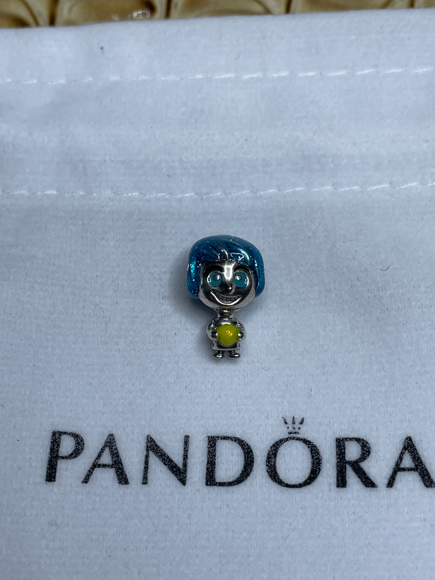 Authentic Pandora Disney Pixar Inside Out Joy Memory Orb Dangle Charm S925 ALE 792028C01