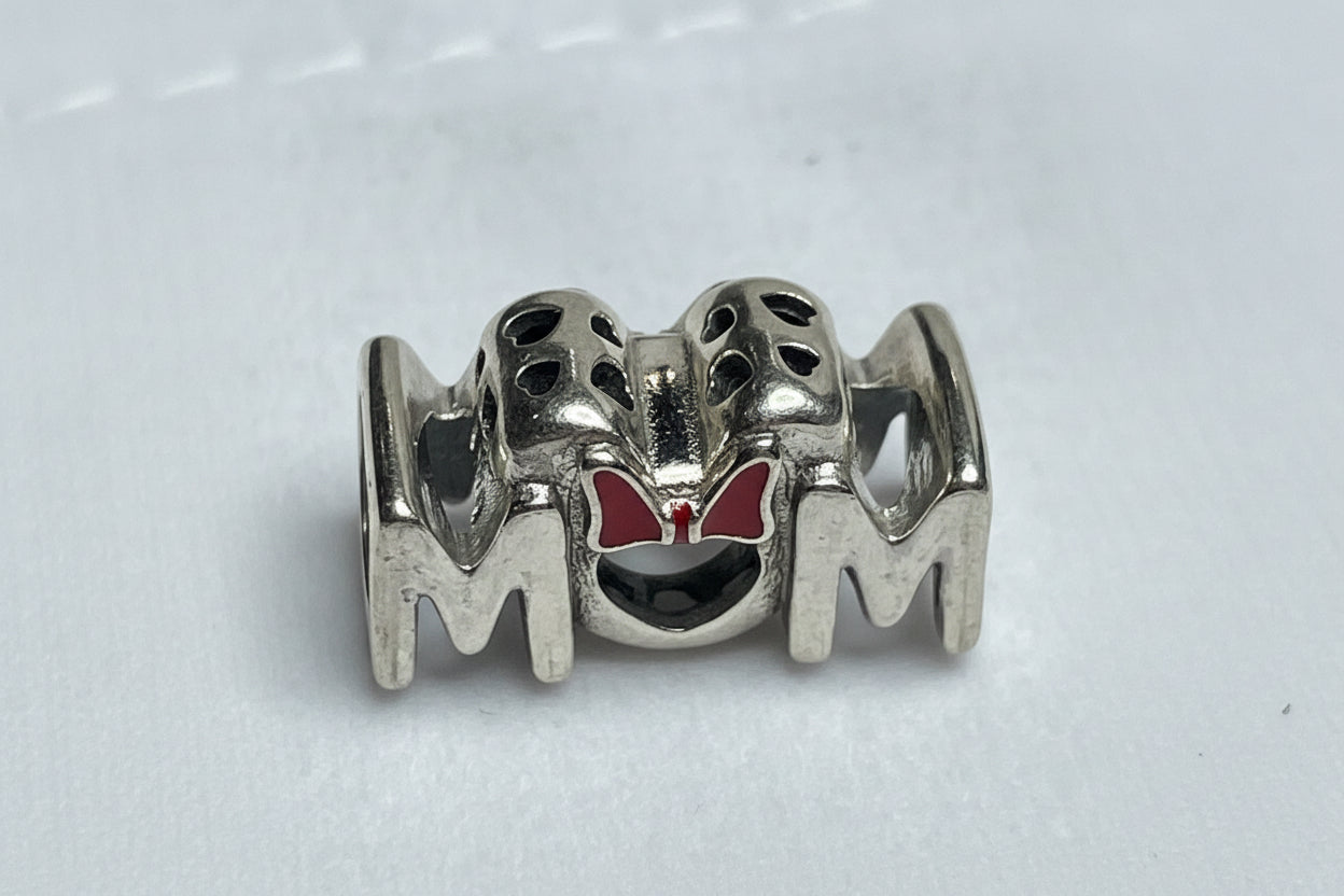 Authentic Pandora Disney Minnie Mouse Bow Mom Charm S925 ALE 799363C01