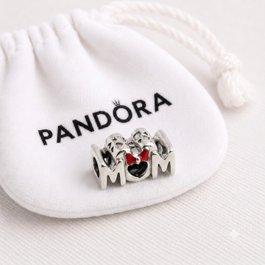 Authentic Pandora Disney Minnie Mouse Bow Mom Charm S925 ALE 799363C01
