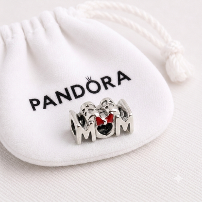 Authentic Pandora Disney Minnie Mouse Bow Mom Charm S925 ALE 799363C01