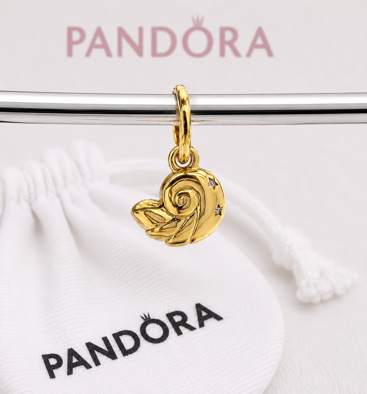 Authentic Pandora Disney The Little Mermaid Enchanted Shell Dangle Charm S925 ALE 762685C01