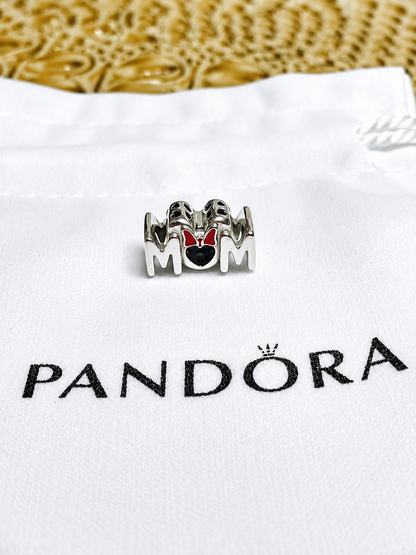 Authentic Pandora Disney Minnie Mouse Bow Mom Charm S925 ALE 799363C01
