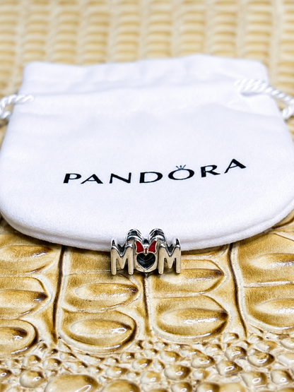 Authentic Pandora Disney Minnie Mouse Bow Mom Charm S925 ALE 799363C01