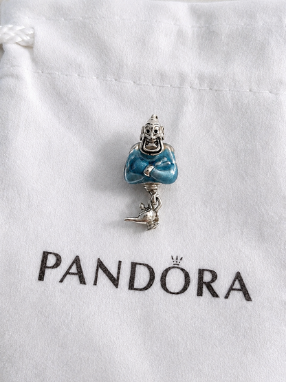 Authentic Pandora Disney Aladdin Genie & Magic Lamp Charm S925 ALE 792348C01